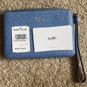 Denim Colored Coash Wristlet Wallet